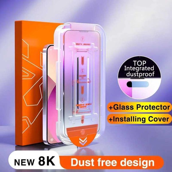 Cell Phone Screen Protectors New 8K Oleophobic Coating Dust free Installation Screen Protector For iPhone 15 14 13 12 11 PRO MAX XS X XR Plu