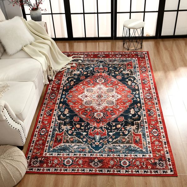 Retro Ethnic Carpets Turkish Persian Rug for Living Room Bedside Bedroom Vintage Floor Mat Entrance Doormat Carpet Large 241015