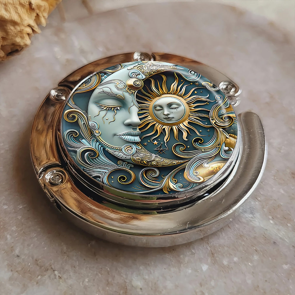 TEMU Moon And Sun Vintage Desktop Bag Rack - Folding Handbag Hook - Portable Desktop Bag Holder