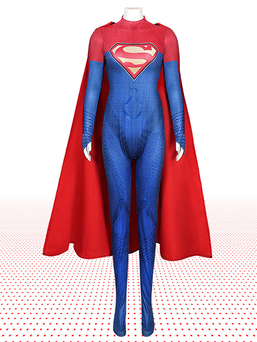 Superman Bodysuit Cloak Cosplay Anime Costume Halloween Children&#039;s Theme Costume