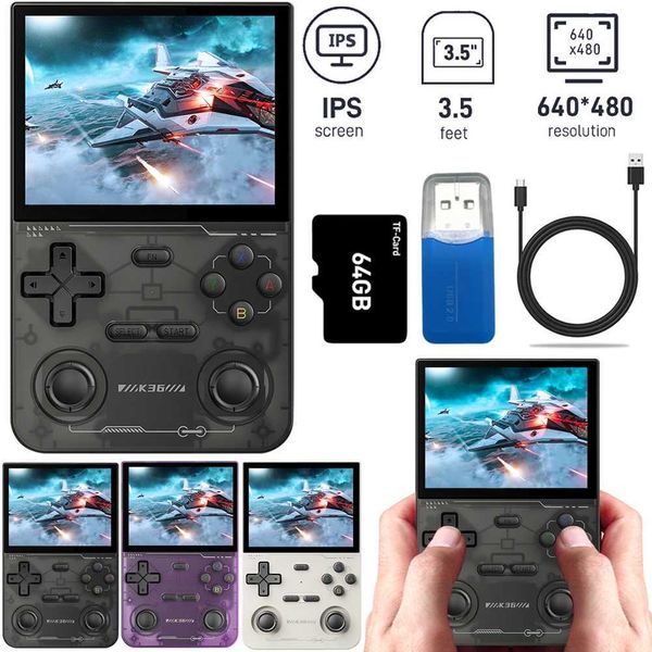 K36 Retro Handheld Video Game Console Linux System 3.5 Inch IPS Sn R35s Pro Portable Pocket Video Player For PSP-MAME-N64 Z241230