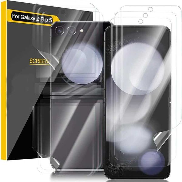 Cell Phone Screen Protectors 12 IN 1 Full Coverage Soft Hydrogel Film For Samsung Galaxy Z Flip 5 5G Screen Protector Flexible Inner Outer H
