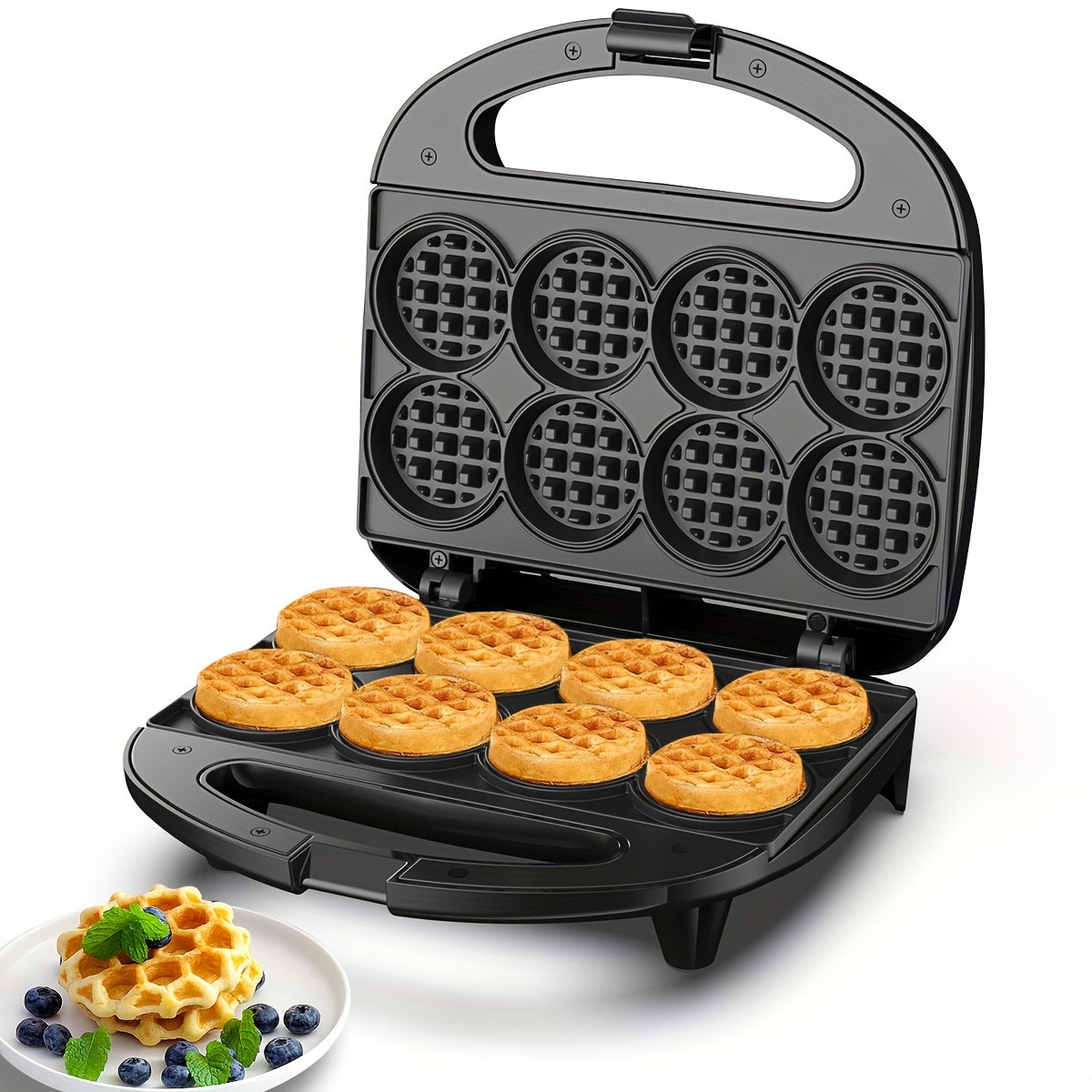 TEMU Waffle Maker, Double Belgian Waffle Maker Flip, 1400w 8 Slices, Rotating & Nonstick Plates With Removable Drip Tray For Easy Clean, Stainless