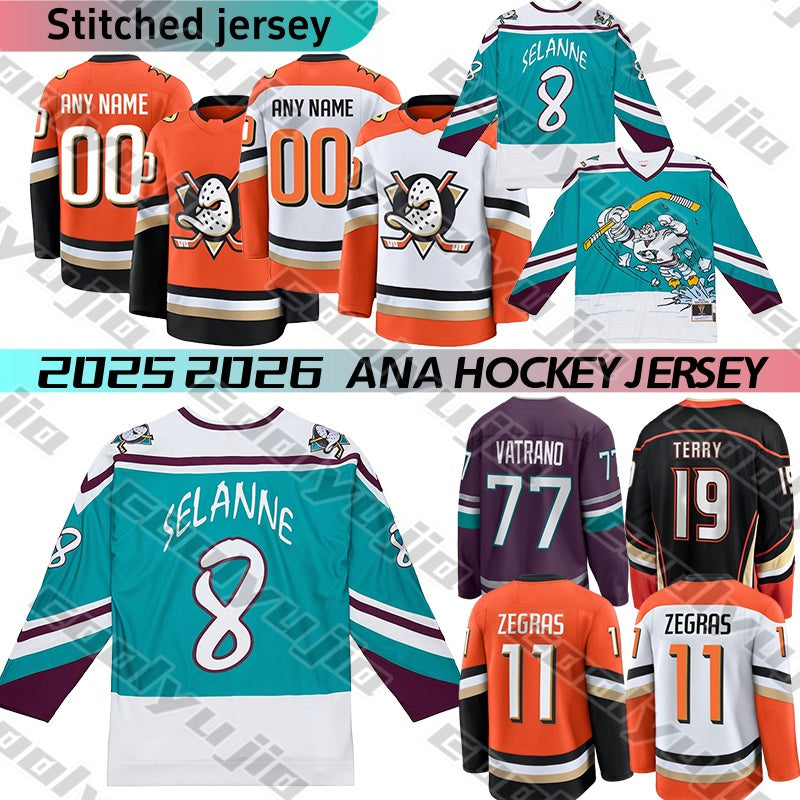 ANA hockey jersey Trevor #11 Zegras #8 Selanne ducks most popular jersey Gibson Terry Frank Vatrano Carlsson Beckett Sennecke Dostal Charlie 2025 me