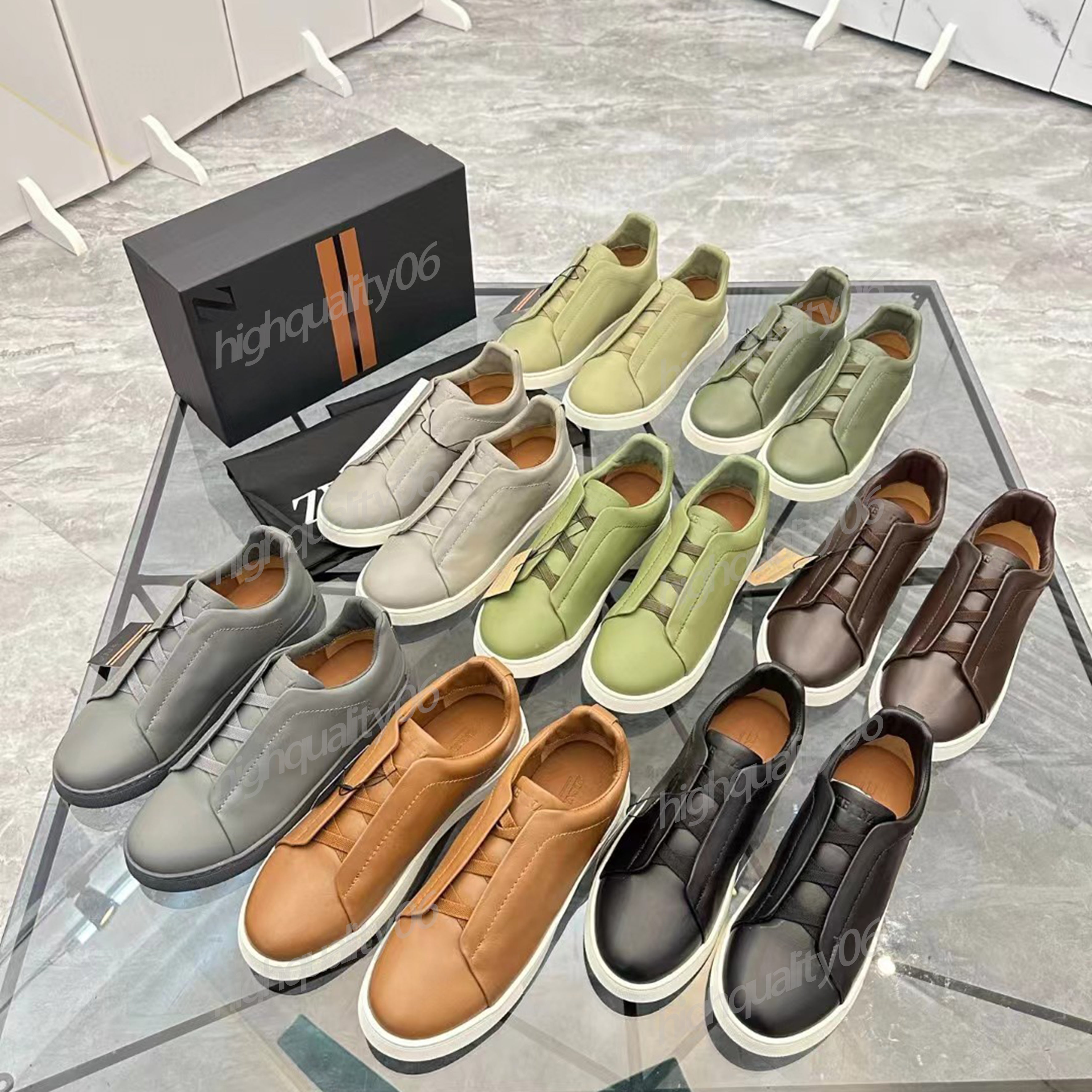 designer shoes quality mens zegnashoes men 2025 business casual social wedding party leather lightweight chunkysneakers formal trainers mens shoes z