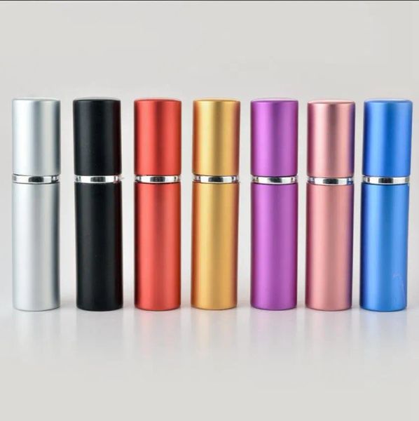5ml Perfume Bottle Aluminium Anodized Compact Perfume Atomizer Fragrance Glass Scent-bottle Travel Makeup Spray Bottle C292