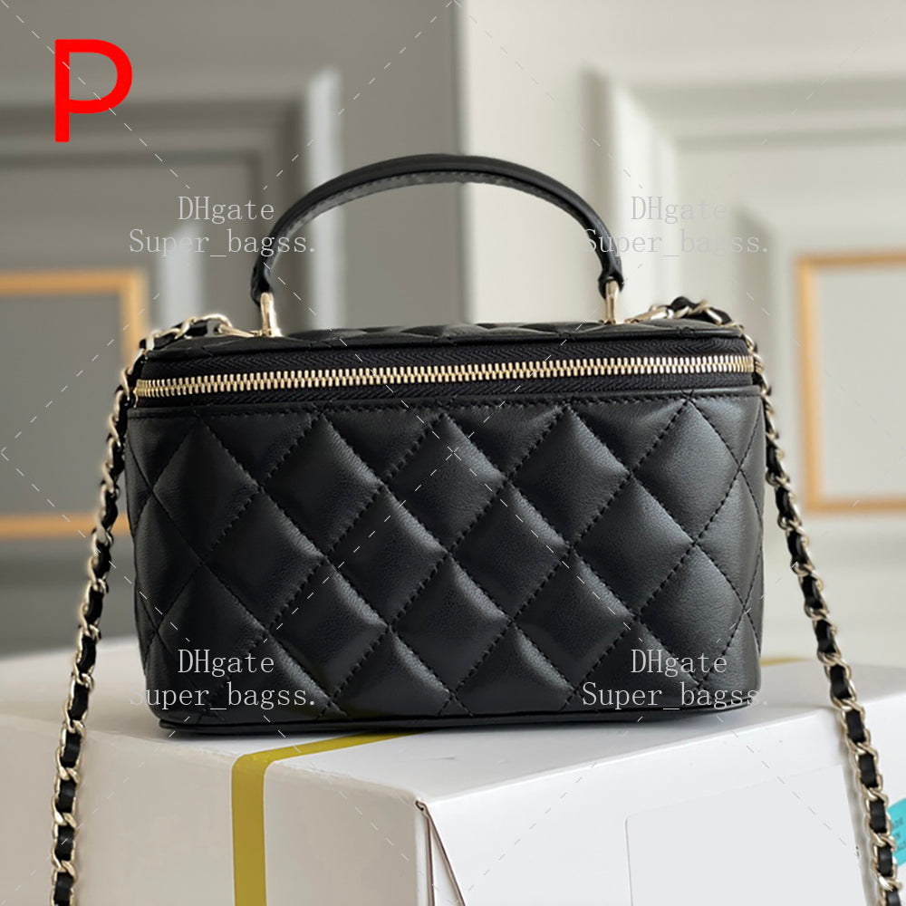 Designer bags Makeup Bag women 17cm Cosmetic Bag handbags with mirror real leather Luxury Crossbody Bag With Box C404