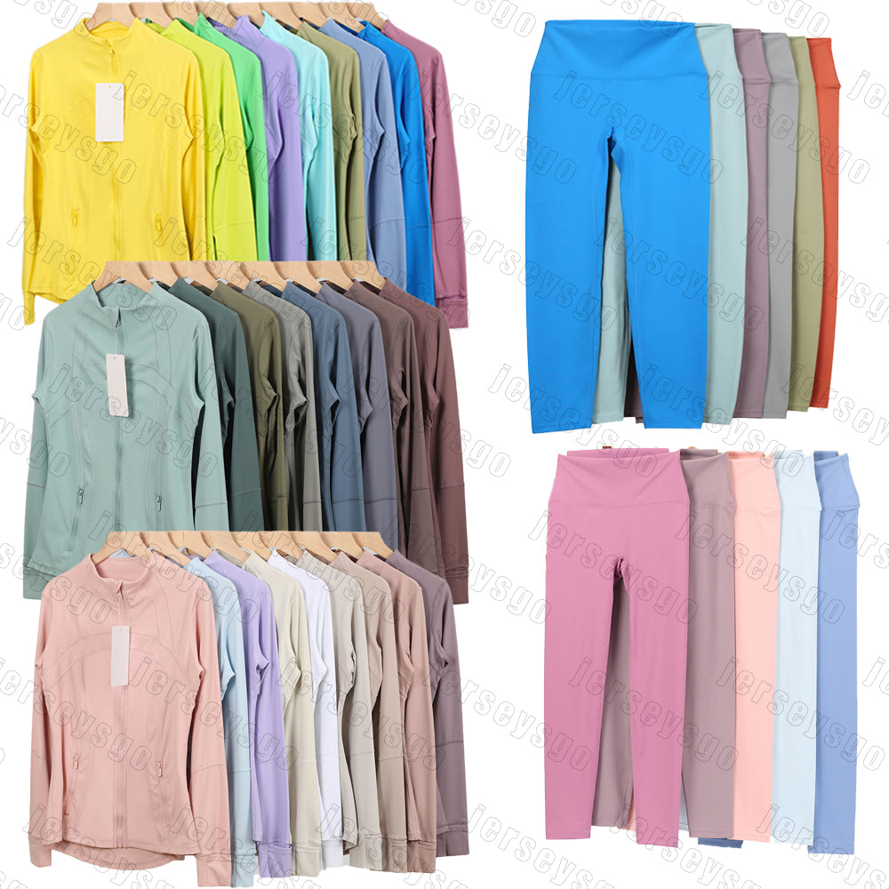 NEW yoga wear sets zip up Jackets and leggings shorts Yoga Workout Elastic Waist Fitness quick dry fitness Activewear Sweatshirt sets definejackets