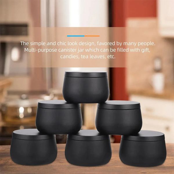 12 Pcs 4oz Belly Storage Jar Beaded Craft Cases Christmas Candles Tinplate Canisters Travel Containers Cans Lids Empty 241121