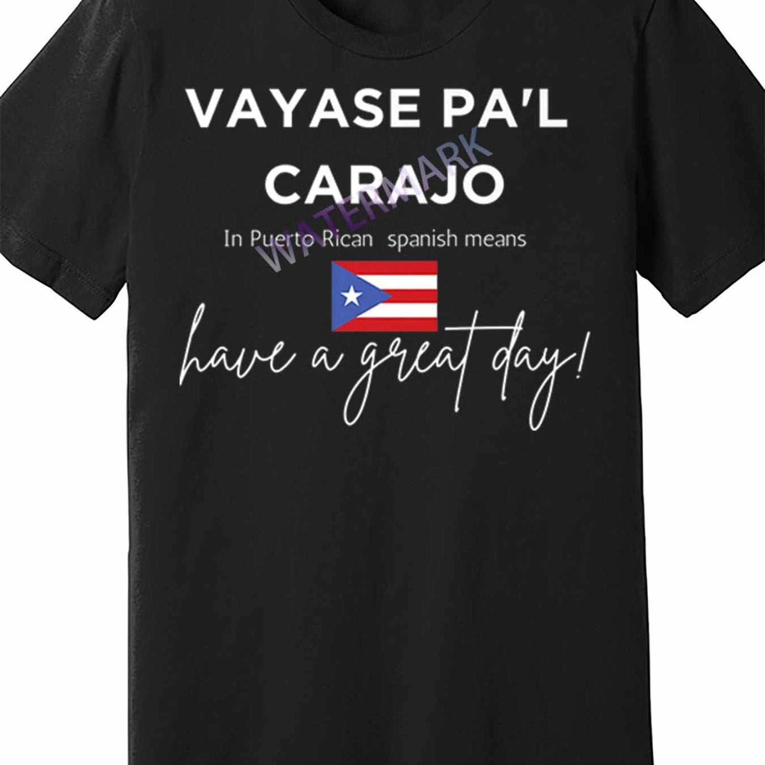 TEMU Men's T-shirt - "vayase Pal " Funny Translation, Premium Cotton, Short Sleeve, Black With Puerto Flag Detail, Machine Washable, Everyday Casual
