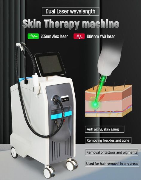 1064nm 755nm ALEX ND YAG laser hair removal laser tattoos removal acne pigment freckles removal spider veins Rosacea removal laser beauty ma