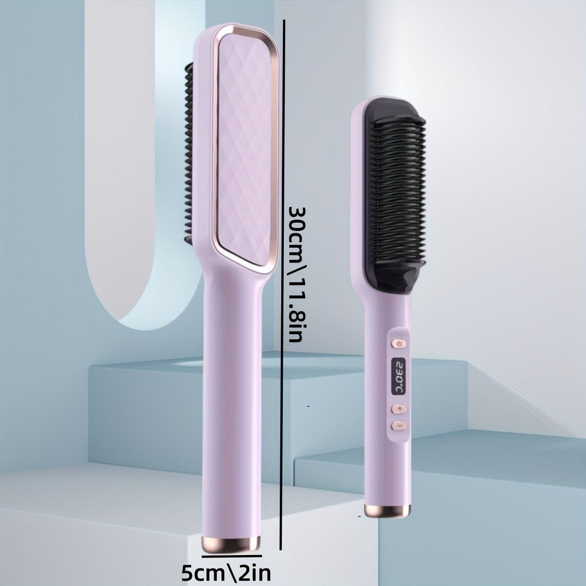 TEMU Straightening Comb, Circular Straightener, Women's Hair Straightener, Temperature Control, Dual Voltage, Quick Heating, Damage-free Curling Iron