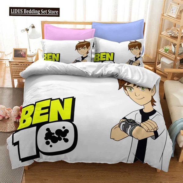 Anime Ben Gwen Duvet Cover 10 Cartoon Bedding Sets Boys Adult Gifts Bed Set 2-3 Pcs Quilt Comforter Covers Home Textiles X250203