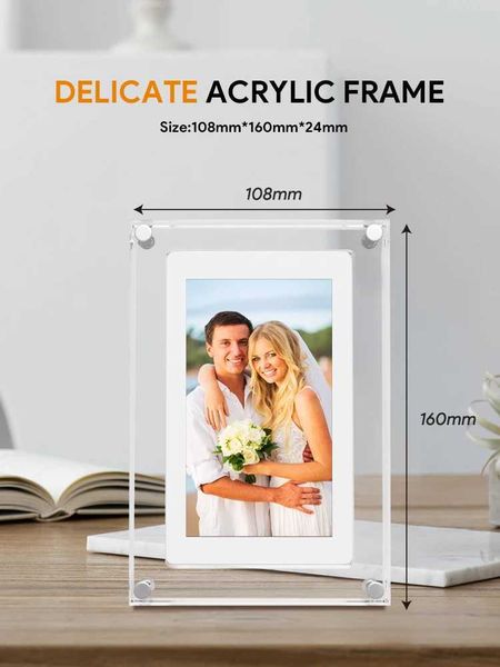 Cut Gift Acrylic Digitial Photo Frame video frame 5 inch IPS Screen 1000amh Battery 2G Memory support video picture play T250118