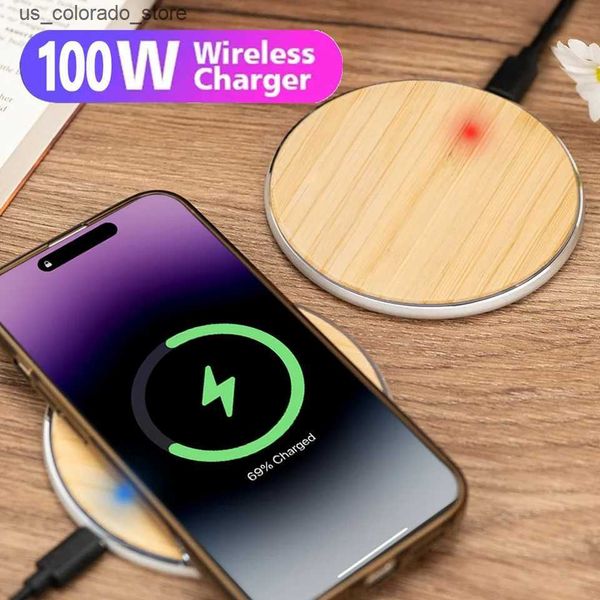 Wireless Chargers 100W Fast Wireless Charger Pad for iPhone 14 13 12 15 Pro Max Samsung Galaxy S22 S21 S10 S9 Wireless Charging Station L240
