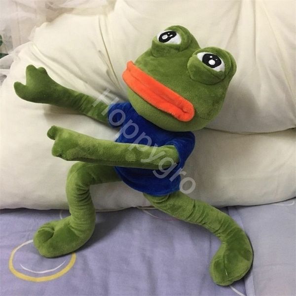 Plush Dolls 45cm Sad Frog Toy Soft Stuffed Pillow Magic Expression Pepe The Animal Doll Birthday GIfts For Kids 220924