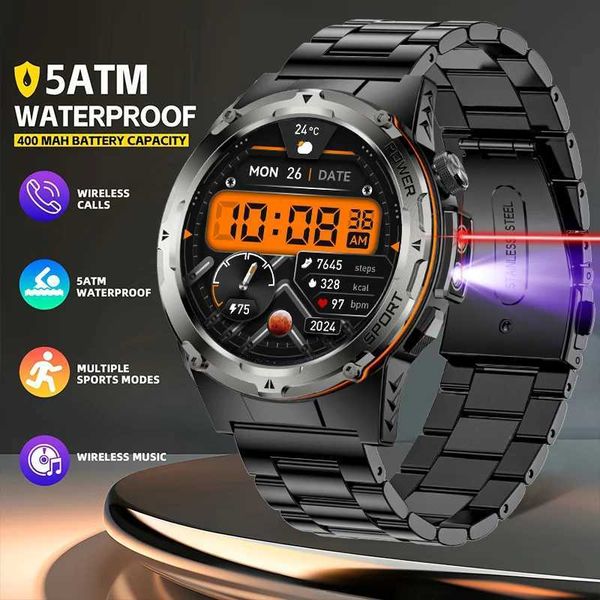 2024New Smart Watch FL Touch AMOLED SN 500mAH GPS Sport Fitness CPass Altitude Pressão BT5.0 LED LUZES LED Smartwatch Z241227