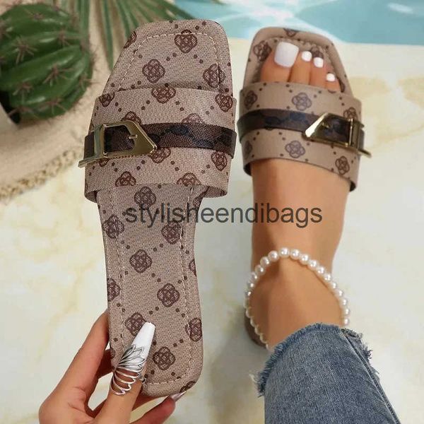 Slippers Summer womens slippers solid color sandals flat anti slip fashionable designer new H241128