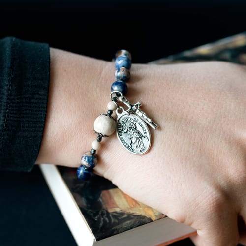 Our Lady Undoer of Knots Sodalite Rosary Bracelet