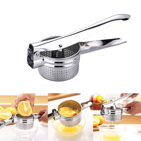 Fruit Vegetable Tools High Quality Stainless Steel Squeezer Vegetable Stuffing Dehydrator Potato Masher Ricer Fruit Press Juicer Kitchen Sup