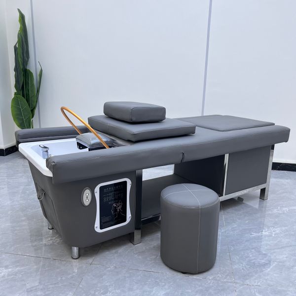 2024 newest spa salon furniture electric massage shampoo bed foot bath chair with removable assembly plate