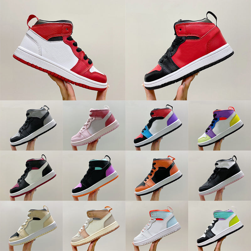 kids shoes 1s designer black shoe boys high 1 sneaker basketball Jumpman blue baby kid youth toddler infants trainers Low Children Athletic