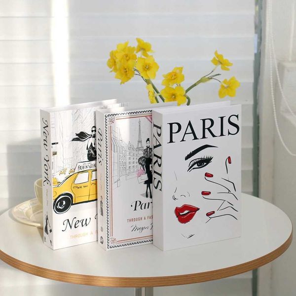 Fashionable fake book decoration modern art sense open style fake book box home decoration coffee table fashionable accessories W240826