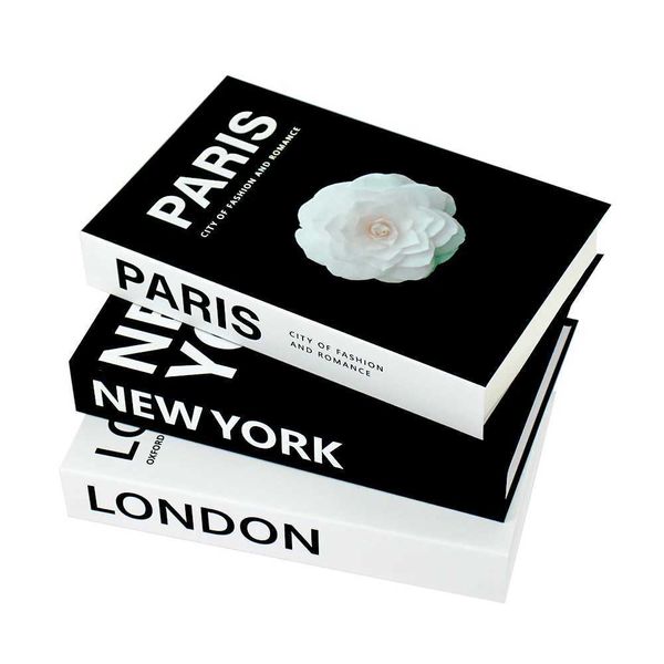 3 pieces-set of fake book set decoration coffee table decoration modern home decoration luxury fake book set London New York ParisX240824