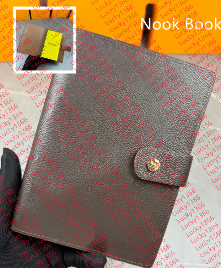 Luxurys Large DESK RING AGENDA COVER Holders Business Notebook Diary Protectives Case Card Holder Wallet Passport Holder With Box 2004