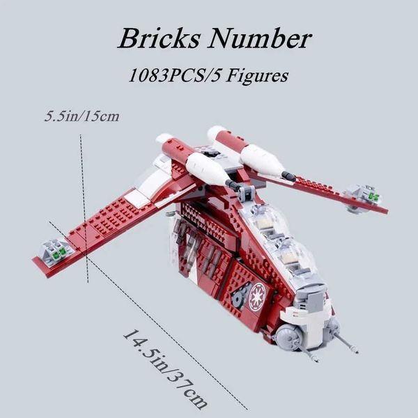 75354 Space Fighter Spaceship Aifcraft Dropship Galaxy Gunship Space Model Building Blocks Toy Childrens Birthday GiftC241028