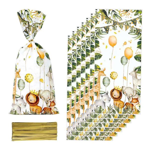 Animals Candy Bags Biscuit Packing Safari Gift Bag For Guest Kids Jungle Birthday Party Supplies Baby Shower