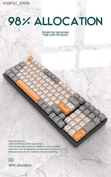 Keyboards Ultralight gaming mouse or 98% mechanical gaming keyboard LED backlit compact 100 key wired office keyboard with red switch L24091