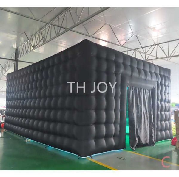wholesale outdoor activities customized disco night club tent outdoor black 8x6m Inflatable nightclub party tent with LED light