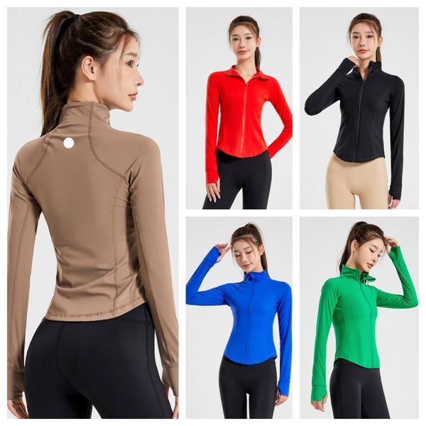 LU-1827 Large Size Long Sleeve Sports Top Female Elastic Tight Network Red Fiess lululy Training Running Fast Drying Clothes Yoga Clothing C