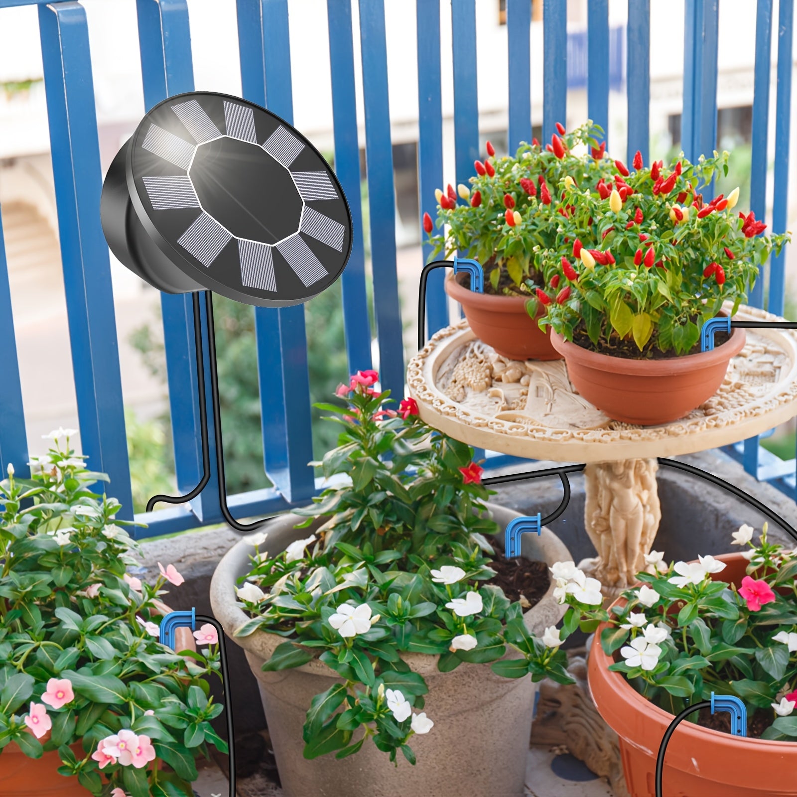 TEMU Solar Automatic Drip Irrigation System Kit, Outdoor Garden Watering, Indoor Gardening Diy Styling, Plant Watering Drip Irrigation Kit, Multiple