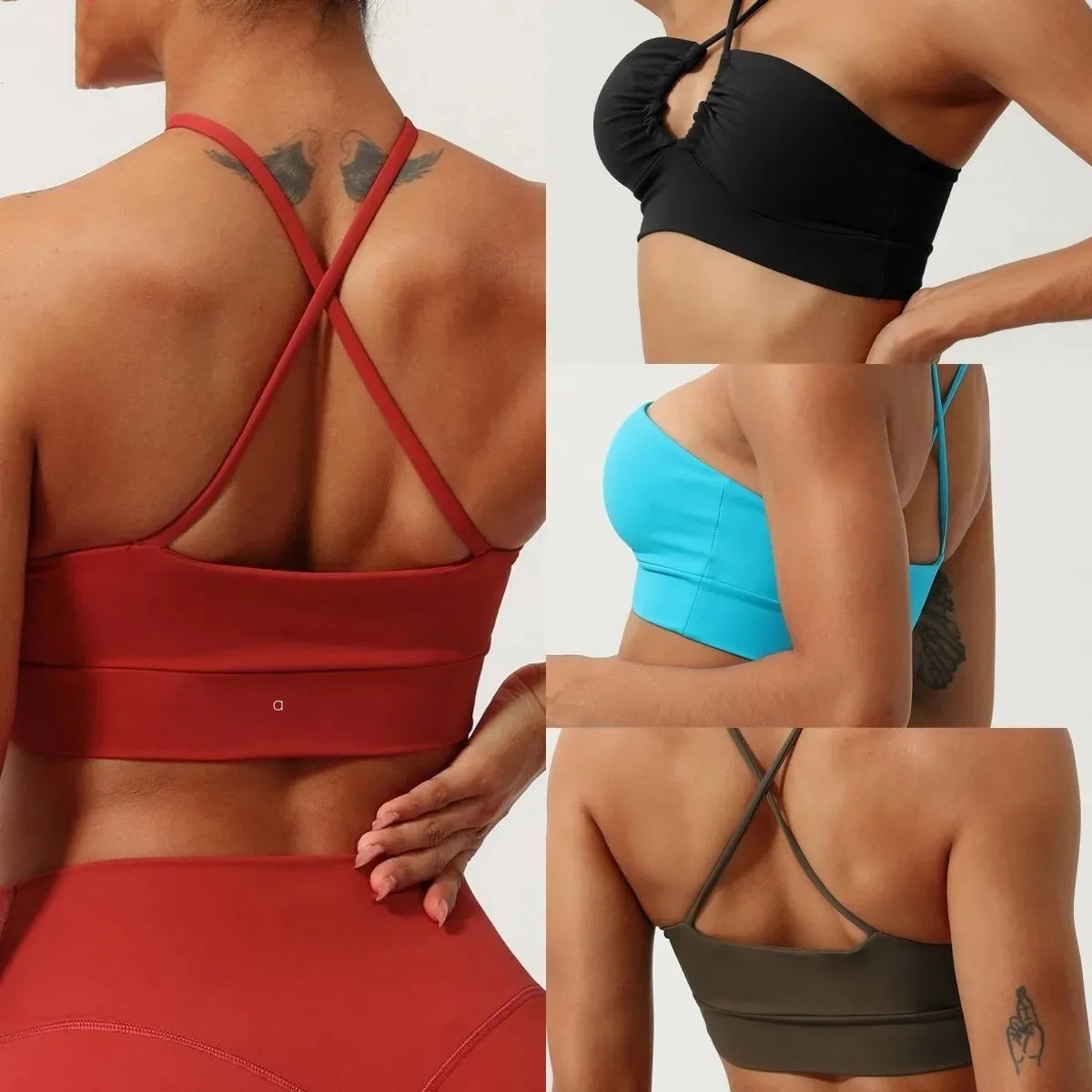 A302 Nude Feeling New Hollow Sports Bra Female Thin Belt Cross Back Yoga Fitness Underwear