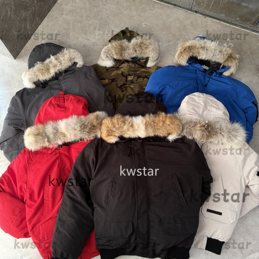 Designer down jacket puffer jacket Real Wolf Fur Outdoor chilliwacks Windbreaker Outerwear Hooded Down Jackets winter jackets size XS-3XL