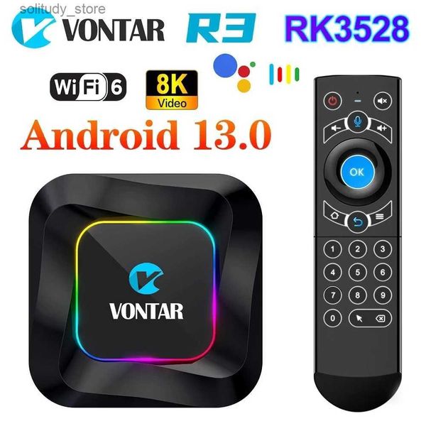Set Top Box VONTAR R3 RGB TV box Android 13 Rockchip RK3528 supports 8K video BT5.0 Wifi6 supports Google voice input media player settings