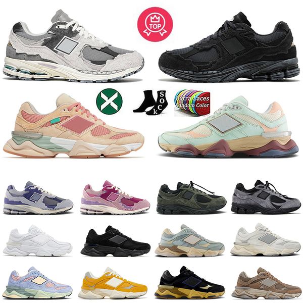 Original 2024 Flat OG 2002r 9060 Designer Shoes Womens Mens Protection Pack 2002 Rain Cloud Sea Salt Pink Tripler Black Clay Ash 9060s Athle