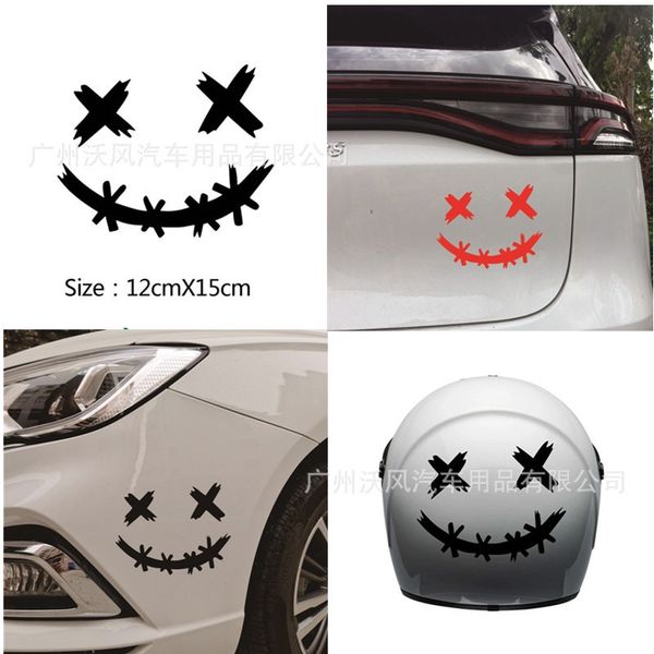 whimsy smig expression car sticker electric smile decorated decals D107 motorcycle helmet