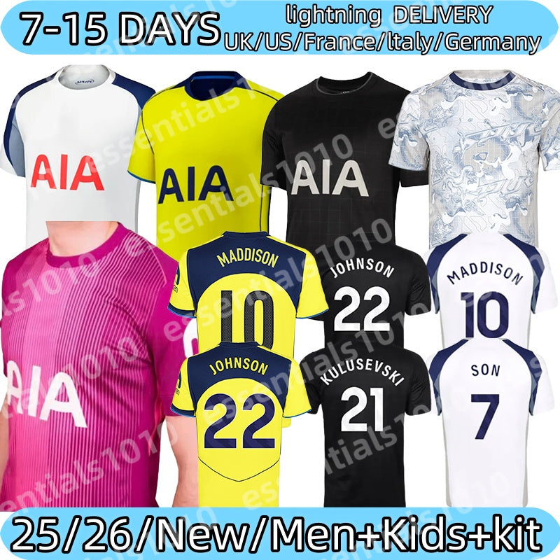 New 25 26 tottenaham TEL SOLANKE VAN DE VEN SON MADDISON BISSOUMA RICHARLISON ROMERO KULUSEVSKISoccer Jerseys 2025 mens kit kids equipments