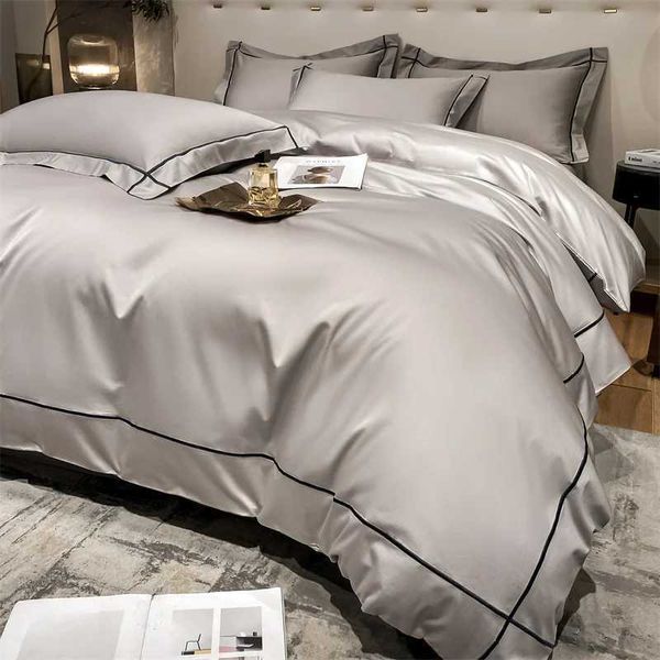 Embroidery bedding Egyptian cotton bed sheet set luxury down duvet cover bedding linen pillowcase 5-star hotel bedding W240801