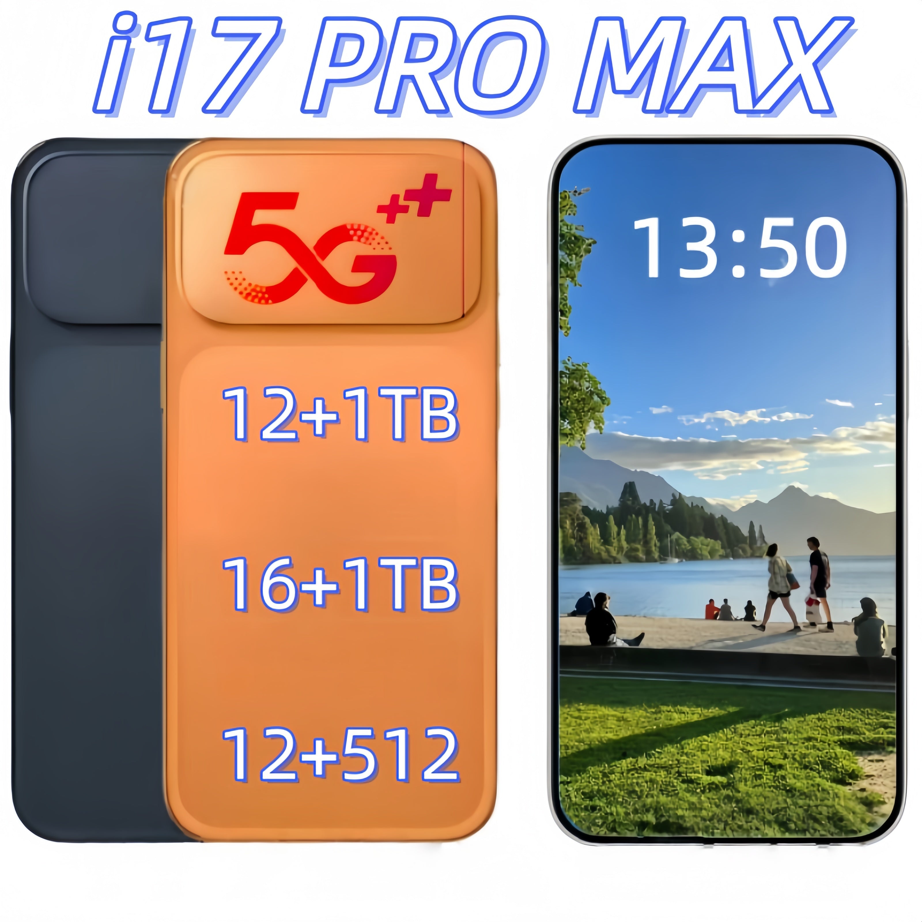 i17 i16 pro max cell phone smartphone 5G smartphones 16GB RAM 1TB Camera 48MP 108MP Face ID GPS Octa Core android mobile phones