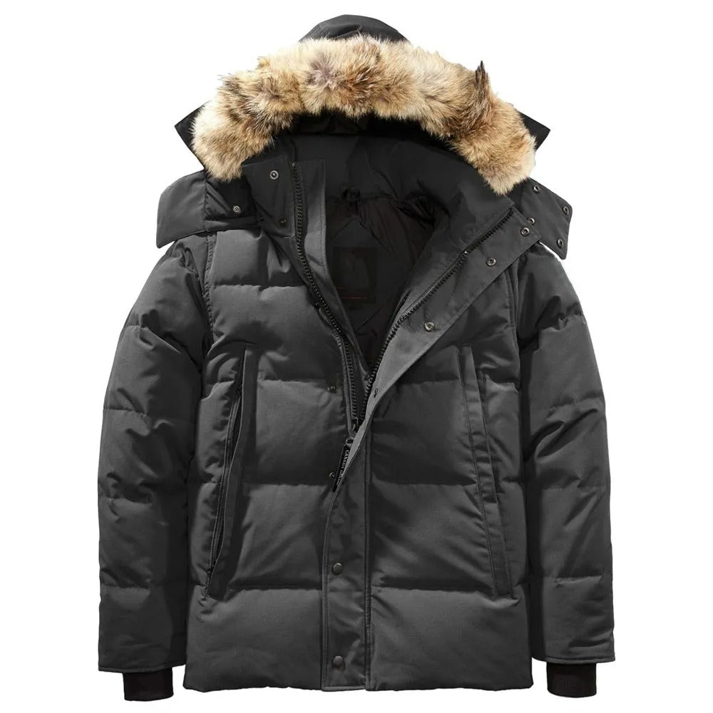 Designer High Quty Mens Down jacket coat real wolf fur Wyndham Overcoat Clothing Casual fashion style Winter Outerwear parka L250729