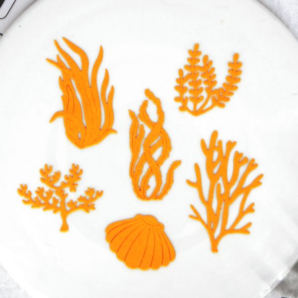 Sea Grass Coral Scallop Shell Seaweed Set Metal Cutting Dies Scrapbooking DIY Stencil Clip Art Album Decorating DIY Card Crafts