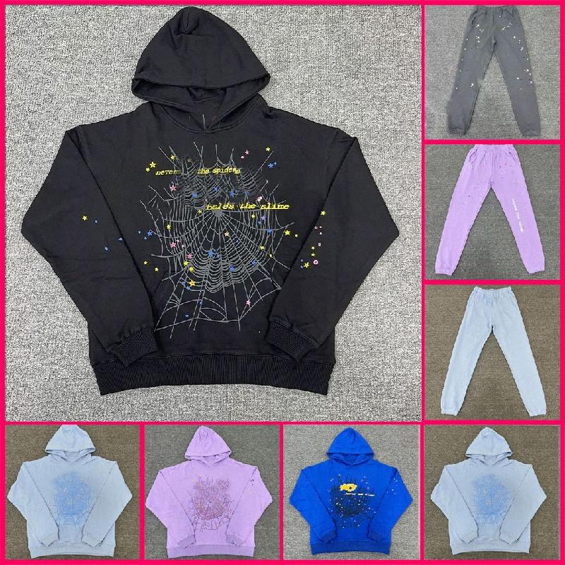 Designer hoodies men hoodies web hoodie sweatshirts hip-hop sweatpants women&#039;s foam puff printed sweatshirts pants bubble printed Y2K hoodies u