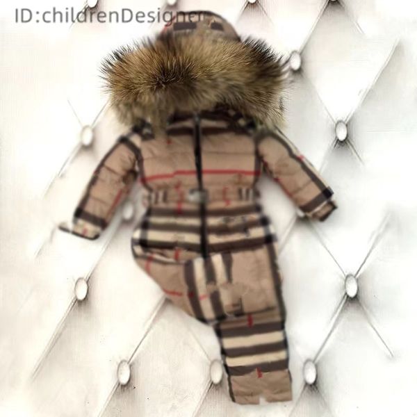 Down Coat -30 Winter Baby Clothes Thicken Warm Romper plus fleece Jumpsuit Snowsuits Girl Boy Hooded Jackets Ski Suits Kids Coat Outerwear