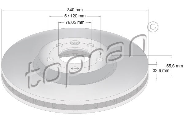 Brake Disc TOPRAN 114 025