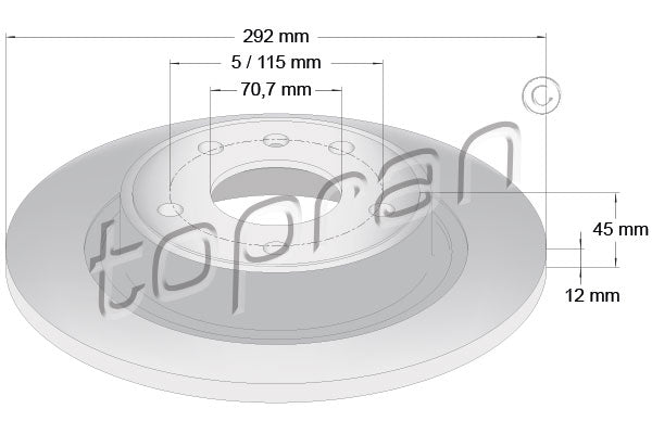 Brake Disc TOPRAN 208 310