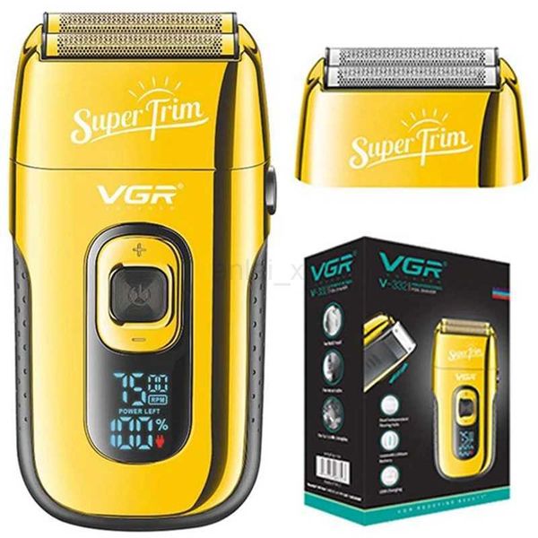 VGR Rechargeable 3-Speed Beard Hair Electric Shaver For Men Bald Head Shaving Machine Barber Electric Razor With Extra MeshY240729